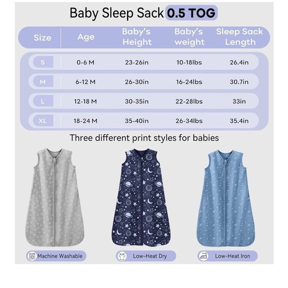 NWT Blue Space themed Baby Sleep Sack 6-12 months - Picture 8 of 8